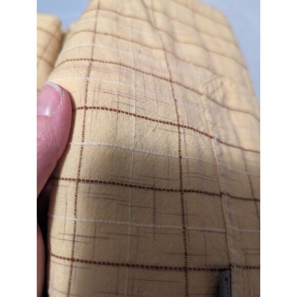 Woolrich Men’s Plaid Short Sleeve Button Down Shirt Size XXL Yellow 100% Cotton - Picture 14 of 16